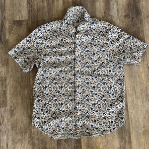 Club Monaco Floral Short Sleeve Button Down - Slim Fit